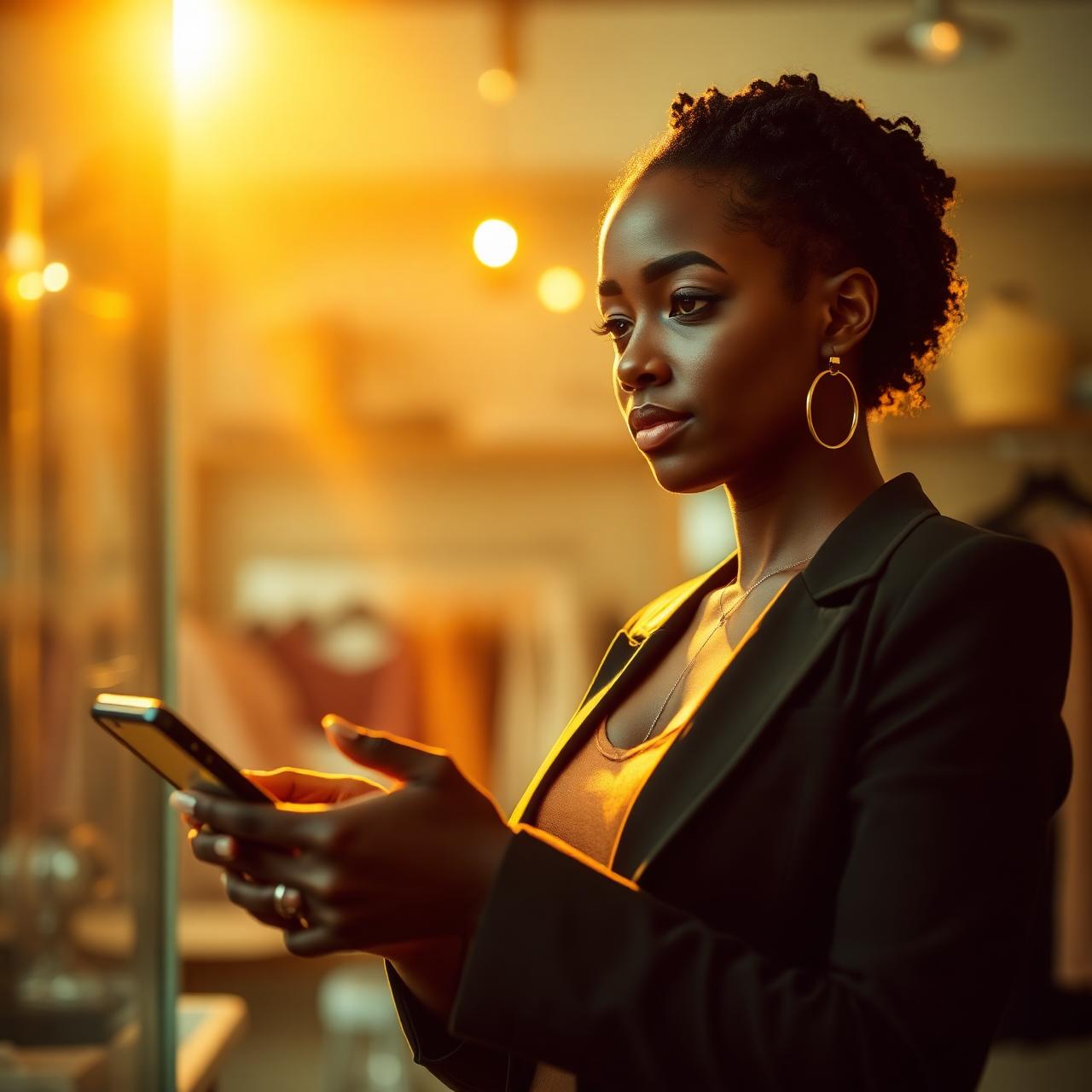 Business owner reviewing her Kompass dashboard